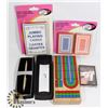 Image 1 : BAG OF ASSORTED PLAYING CARDS, CRIB BOARD &