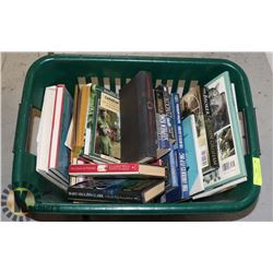 BASKET FULL OF HARD COVER BOOKS (LOTS OF