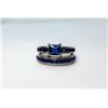 Image 1 : 22)  2 PCE SILVER TONE AND BLUE SAPPHIRE
