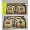 Image 1 : LOT OF 2 1923 SHINPLASTER 25 CENT NOTES