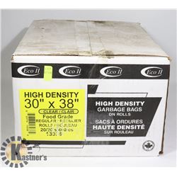 CASE OF 30" X 38" HIGH DENSITY CLEAR FOOD GRADE