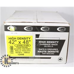 CASE OF 42" X 48" CLEAR FOOD GRADE GARBAGE BAGS