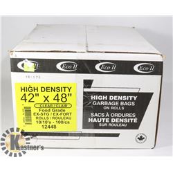 CASE OF 42" X 48" CLEAR FOOD GRADE GARBAGE BAGS