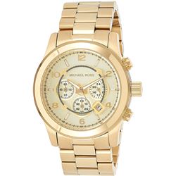 NEW MICHAEL KORS TRIPLE CHRONO GOLD WATCH MSRP$389