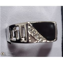 MENS TITANIUM ALLY CUBIC ZIRCONIA BLACK