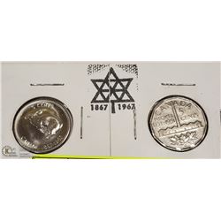CAD CENTENIAL NICKEL 1867 - 1967 AND ONE 1751 -