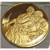 Image 1 : GOLD PLATED SILVER COIN 333GRAMS