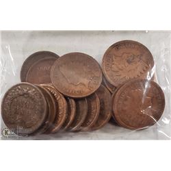 10 PCS 1905 AND 8 PCS 1902 INDIAN HEAD CENTS