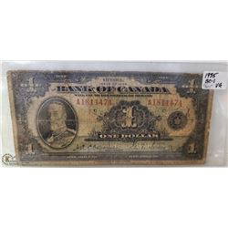 1935 KING GEORGE ONE DOLLAR BILL