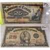 Image 1 : LOT OF TWO 1900 AND 1923 SHINPLASTER 25 CENT NOTES