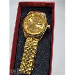 ROLEX REPLICA WATCH, GOLD TONE WITH GOLD FACE