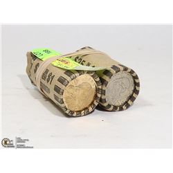 TWO ROLLS OF US QUARTERS & GOLD PLATED QUARTERS