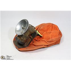VINTAGE MINER'S LAMP AND HAT