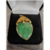 Image 1 : 24K GOLD AND HEART SHAPED JADE STONE PENDANT
