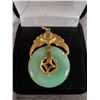 Image 1 : 24K GOLD AND JADE STONE PENDANT