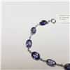 Image 2 : 48) 14KT WHITE GOLD SAPPHIRE BRACELET.