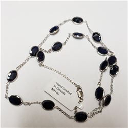 36) 10KT WHITE GOLD SAPPHIRE NECKLACE