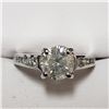 Image 1 : 35) 14KT WHITE GOLD DIAMOND RING, SIZE 7