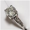 Image 3 : 35) 14KT WHITE GOLD DIAMOND RING, SIZE 7