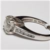 Image 4 : 35) 14KT WHITE GOLD DIAMOND RING, SIZE 7