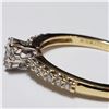 Image 4 : 49) 18KT YELLOW GOLD DIAMOND RING. SIZE 6