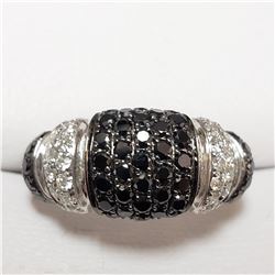 37) 14KT WHITE GOLD FANCY COLOR BLACK DIAMOND RING