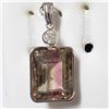 Image 2 : 50) 14KT WHITE GOLD WATER MELON TOURMALINE &