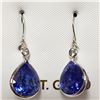 Image 1 : 31) 14KT WHITE GOLD PAIR OF TANZANITE & DIAMOND