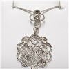 Image 1 : 47) 14KT WHITE GOLD DIAMOND PENDANT AND CHAIN.