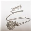 Image 2 : 47) 14KT WHITE GOLD DIAMOND PENDANT AND CHAIN.