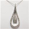 Image 1 : 41) 14KT WHITE GOLD DIAMOND PENDANT WITH CHAIN.