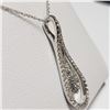 Image 2 : 41) 14KT WHITE GOLD DIAMOND PENDANT WITH CHAIN.