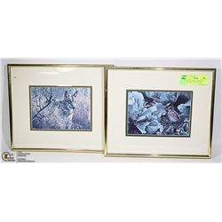 TWO 10" X 12" METAL FRAMED & DOUBLE MATTER BATEMAN