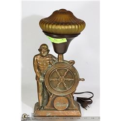 ART DECO BRONZE SEA CAPTAIN TABLE LAMP