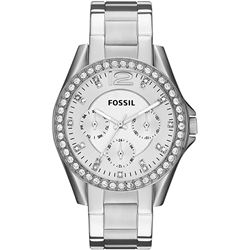 NEW FOSSIL 38MM TRIPLE DIAL SILVER-TONE MSRP $220