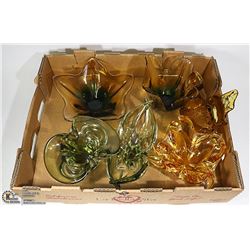 LOT OF 6 ART GLASS SCULPTURES