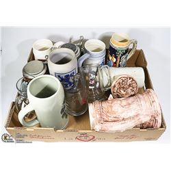 FLAT OF ASSORTED STEINS