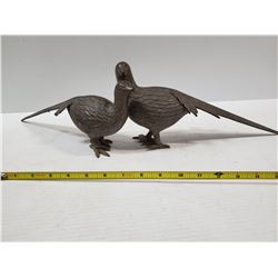 PAIR OF BRASS PHEASANTS