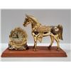 Image 1 : VINTAGE MANTLE HORSE CLOCK 17" X 11"