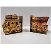 Image 1 : PAIR OF STAGE COACH METAL ART BOOK ENDS