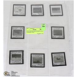8 X GLASS MILITARY SLIDES PLANES WARSHIPS 1950'S