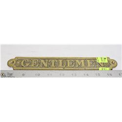 10" BRASS "GENTLMEN" BATHROOM DOOR SIGN