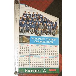 1970/71 NHL TORONTO MAPLE LEAFS CALENDAR
