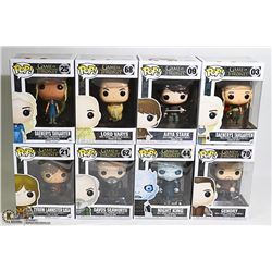LOT OF 8 GAME OF THRONES FUNKO POP FIGURES
