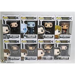 LOT OF 8 GAME OF THRONES FUNKO POP FIGURES