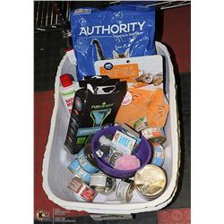 2 CAT LITTER BOXES WITH ASSORTED CAT CARE SUPPLIES