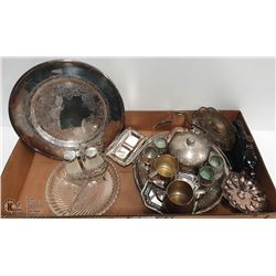 ESTATE LOT OF SILVERPLATES  AND CRYSTAL