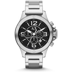 NEW ARMANI EXCHANGE SILVER/BLACK WATCH MSRP $355
