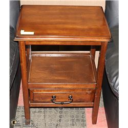 WOOD SIDE TABLE 20" X 15" X 28"