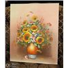 Image 1 : 20" X 24" OIL PAINTING AND SUNFLOWER